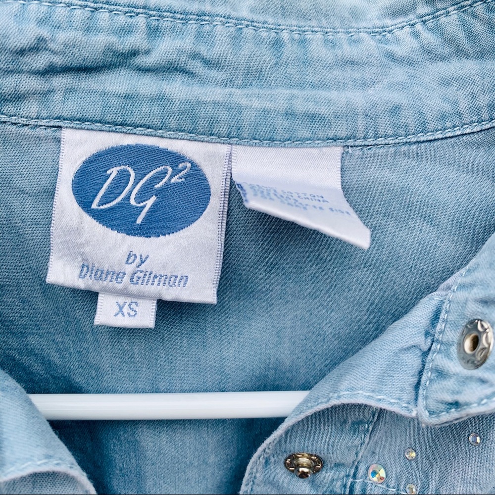Blue Rhinestone Button Down - Picture 4 of 5